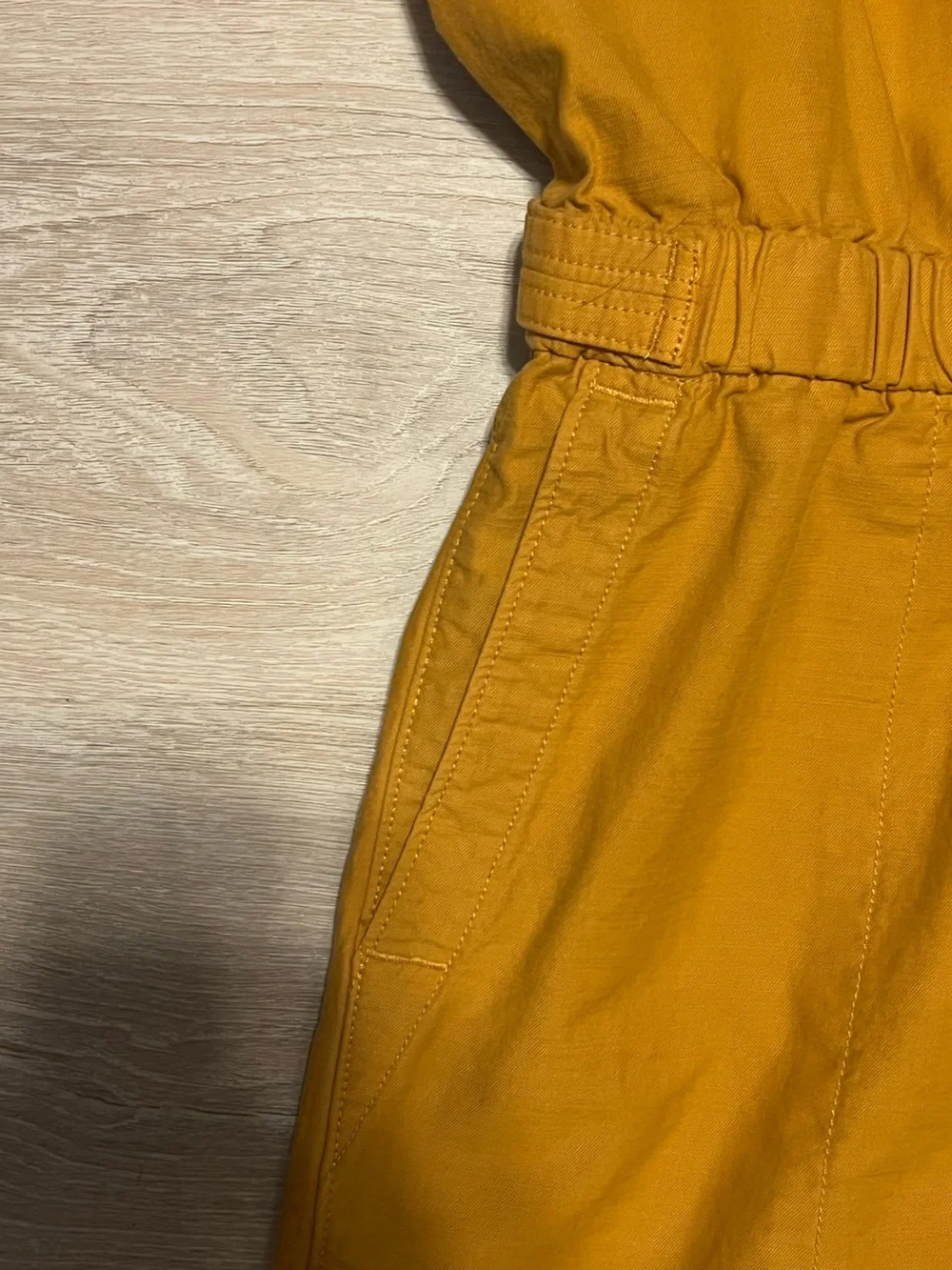 Everlane The Fatigue Apron Jumpsuit Amber Gold Organic Cotton Linen Blend Size 4